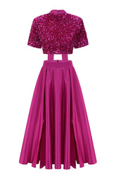 Aisha Sequin Bow Lace Up Set